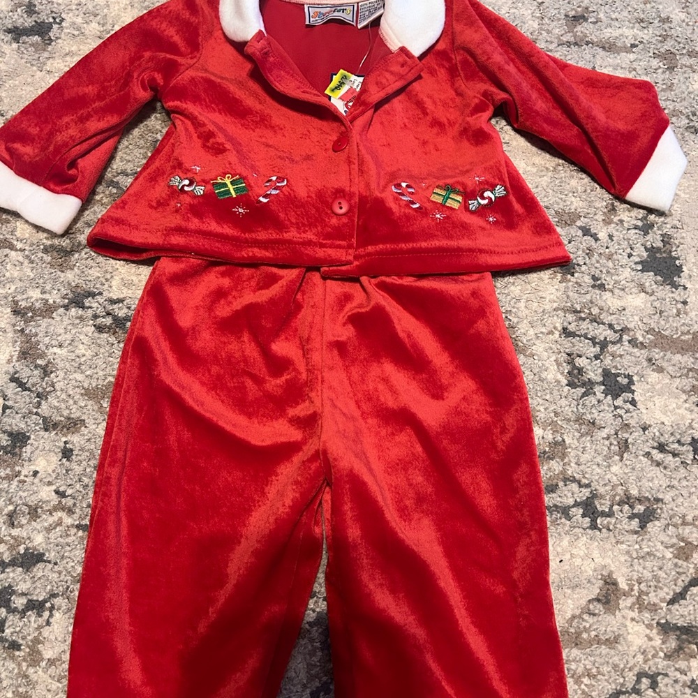 Festive Red Velvet Baby Outfit